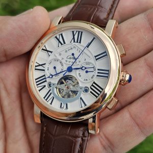 Cartier Automatic Tourbillon Leather Belt Men Watch