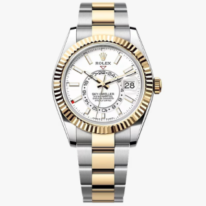 Rolex Sky-Dweller Oyster, 42 mm, Oystersteel and yellow gold White Dial Swiss Eta