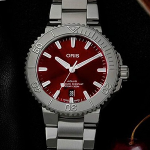 Oris Aquis Date Relief Cherry Red Watch