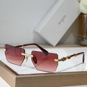 Balmain Rectangular Rimless Sunglasses