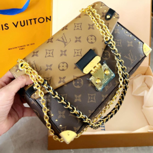 Louis Vuitton Shoulder Bag with Brown and Dark Brown Color Block Tones
