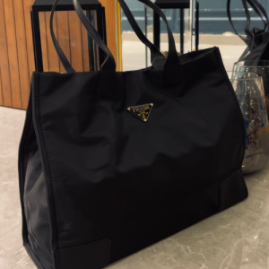 Prada Large Nylon Tote Bag with Black Finish