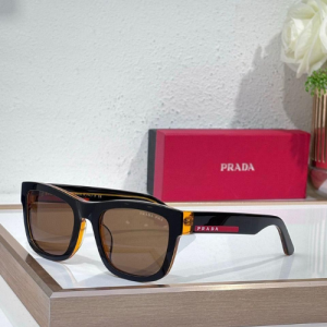 Prada square-frame acetate sunglasses with brown-tinted lenses.
