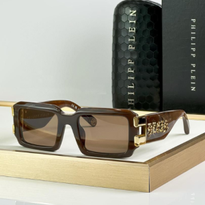Philipp Plein Sunglasses Brown Acetate Frame Sunglasses with Brown Lenses