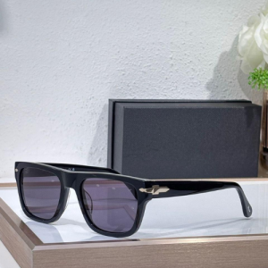 Persol Black and dark gray or charcoal tint Acetate Sunglasses