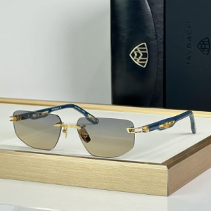 Maybach Rimless Square-Frame Sunglasses in Gold Titanium With Gradient Grey-Brown Lenses