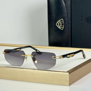 Maybach Gold-Black Rimless Sunglasses
