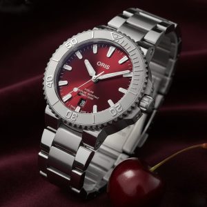 Oris Aquis Date Relief Cherry Red Watch