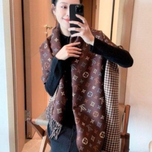 Louis Vuitton Monogrammed Stole in Brown and Beige