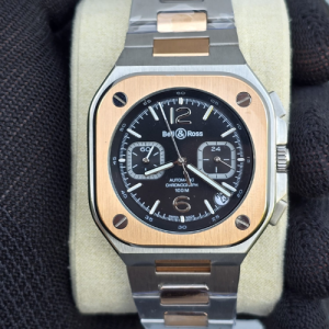 Bell & Ross Square Case Automatic Chronograph Watch with a Black Dial