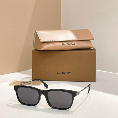 Burberry Rectangular Frame Sunglasses with Black Tinted Lenses