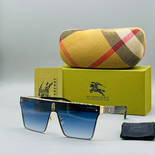 Burberry Square Fame Acetate Sunglasses with Blue-Tinted Lenses