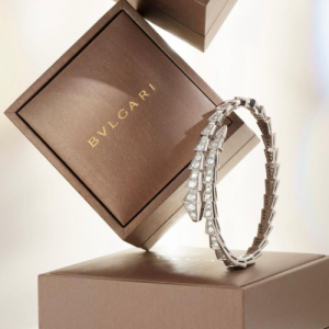 Bvlgari Serpenti Viper Bracelet in White Gold with Pavé Diamonds
