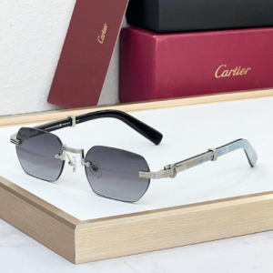 Cartier Rectangular Frame Sunglasses with Gradient Black Tinted Lenses