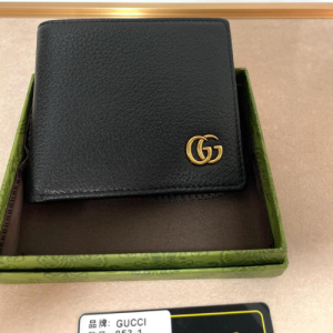 Gucci Black Wallet with Gold GG Logo