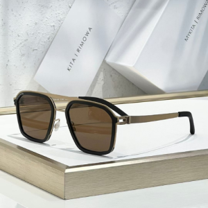 Kita Rimowa Rectangular Frame Sunglasses with Brown Tinted Lenses