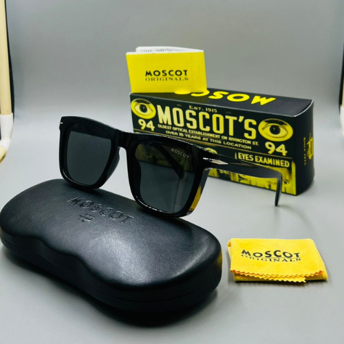 Moscot Square Frame Acetate Sunglasses with Black-Tinted Lenses
