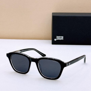 Mont Blanc Rectangular Frame Sunglasses with Black Tinted Lenses