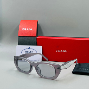 Prada Square Frame Acetate Sunglasses with Green Polarized Lenses