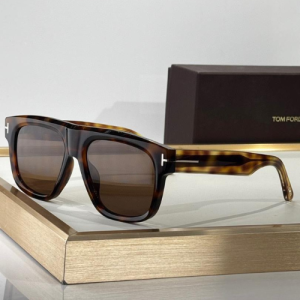 Tom Ford Rectangular Frame Sunglasses with Tortoiseshell Frames and Brown Tinted Lenses