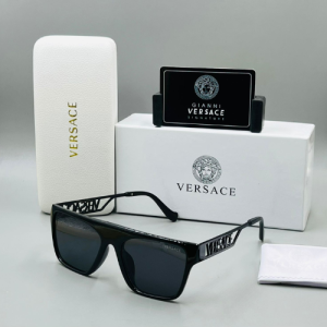 Versace Rectangular Frame Acetate Sunglasses with Black-Tinted Lenses