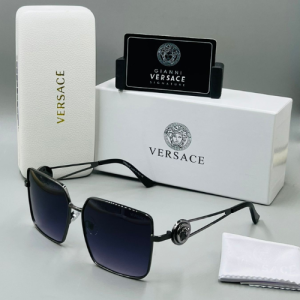 Versace Square Frame Sunglasses with Black-Tinted Lenses