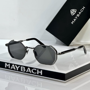 Maybach Octagonal Frame Metal Sunglasses with Dark-Tinted Lenses