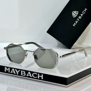 Maybach Silver Metal Frame Sunglasses with Grey-Tinted Lenses