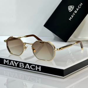 Maybach Octagonal Frame Metal Sunglasses with Brown Gradient Lenses