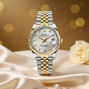 Rolex Datejust 36 mm Diamond Silver-Gold-Marble Swiss ETA