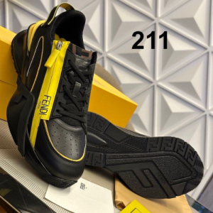 Fendi Sneakers with a Black and Yellow Design