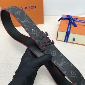 Louis Vuitton Belt with a Black and Gray Pattern