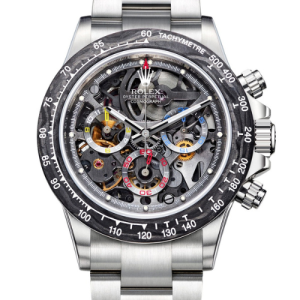 Rolex Daytona with a Black and Silver Skeleton Design Watch