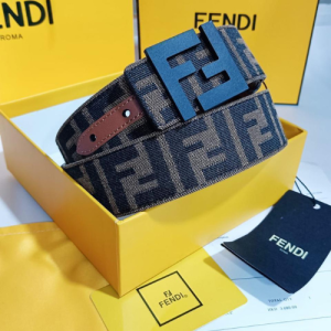 Fendi Belt with a Brown and Black Logo Pattern