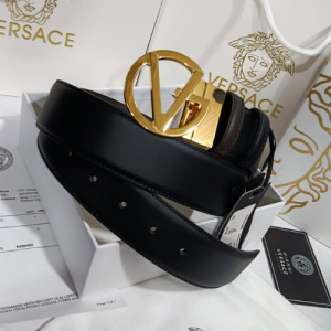 Versace Belt with a Black Color and a Gold Buckle