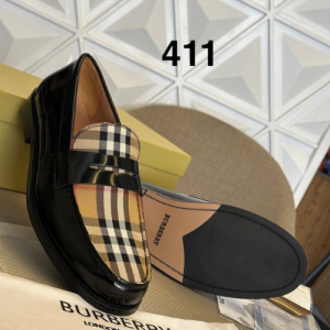 Burberry Loafers with a Beige and Black Check Pattern