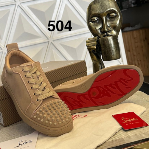 Christian Louboutin Sneakers in Beige with Studded Details