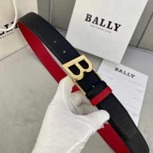 Bally Belt with a Black and Red Pattern