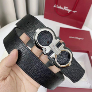 Fendi Belt with a Black Leather Color and a Silver-Tone Buckle