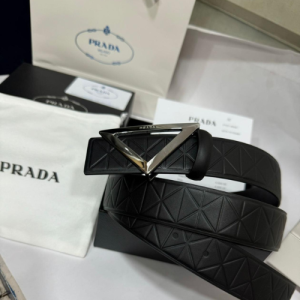 Prada Belt with a Black Pattern