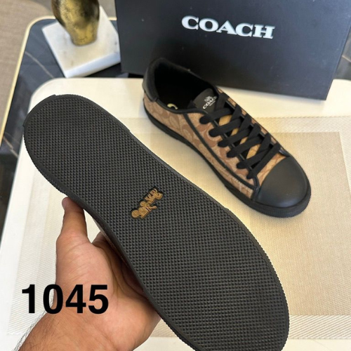 Coach Sneakers with a Brown and Black Pattern