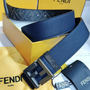Fendi Belt with a Blue and Brown Design