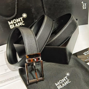 Mont Blanc belt with a black textured design