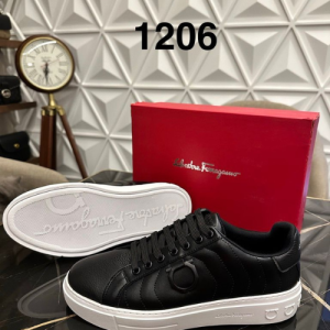 Ferragamo Sneakers with a Black and White Design