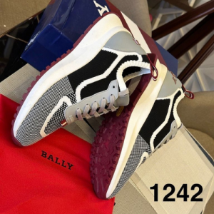 Bally Sneakers with a Black, Gray, and White Pattern
