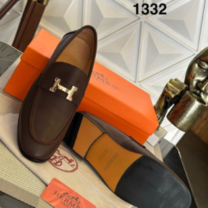 Hermes Loafers with a Brown Design