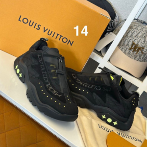 Louis Vuitton Sneakers with a Black and Gray Floral Pattern