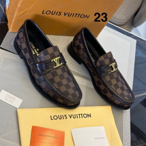 Louis Vuitton Loafers with a Black and Gray Design