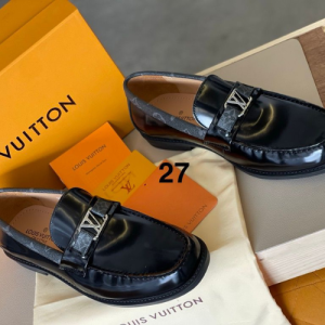 Louis Vuitton Loafers with a Black Leather Design