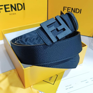 Fendi Belt with a Black and Dark Grey Pattern